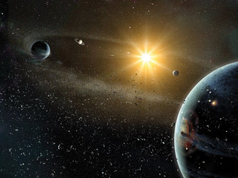 Artist impression of planetary system. Image credit: Dana Berry